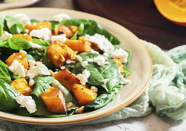 Ensalada de calabaza y espinacas