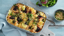 Mac and cheese med rödbetor, spenat och citron