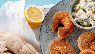 Frisk torskerogn og rodfrugt-remoulade