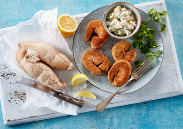 Frisk torskerogn og rodfrugt-remoulade