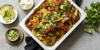 Vegetarische nachoschotel