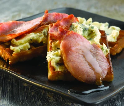 Bacon, Waffles & Blue Cheese