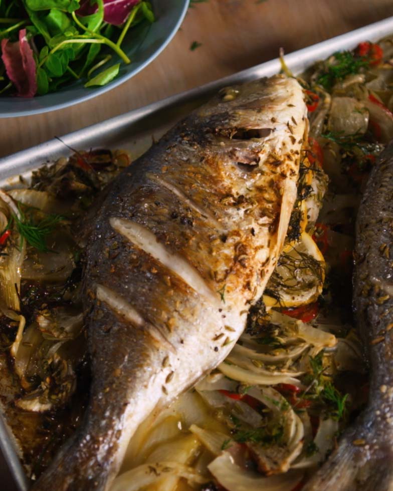 Roasted Snapper With Fennel And Chilli