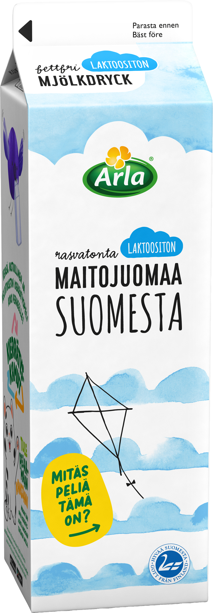Arla laktoositon rasvaton maitojuoma Suomi 1L (ESL)
