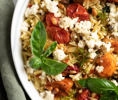 Roasted Tomato Feta Orzo