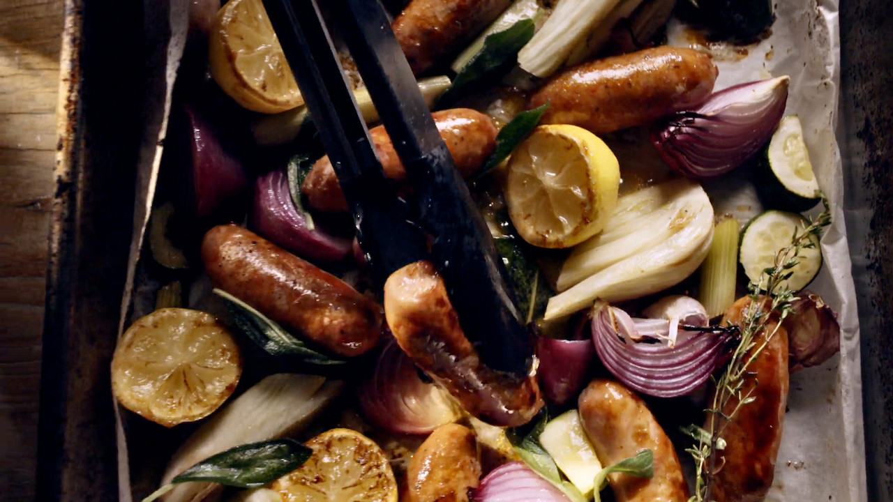 Sausage and Vegetable Tray Bake