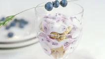 No-bake cheesecake met blauwe bessen