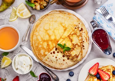 Pancakes with Jam and Cream