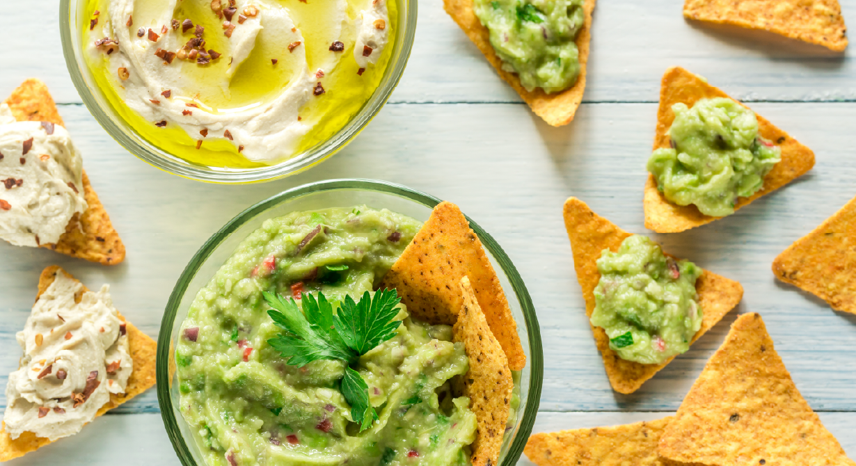 Layered White Cheese and Hummus Dip