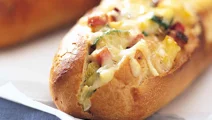 Gratinerad skink- och zucchinibaguette