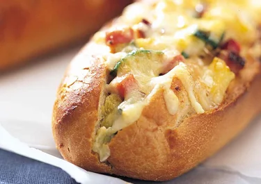 Gratinerad skink- och zucchinibaguette