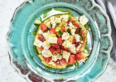 Ost med melonsalsa