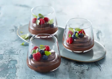 Chokladkräm med gräddfil och krispig karamell