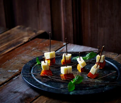 Halloween pumpkin canapes