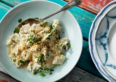 Krämig auberginesallad