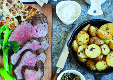 Chateaubriand og bagte hvidløg
