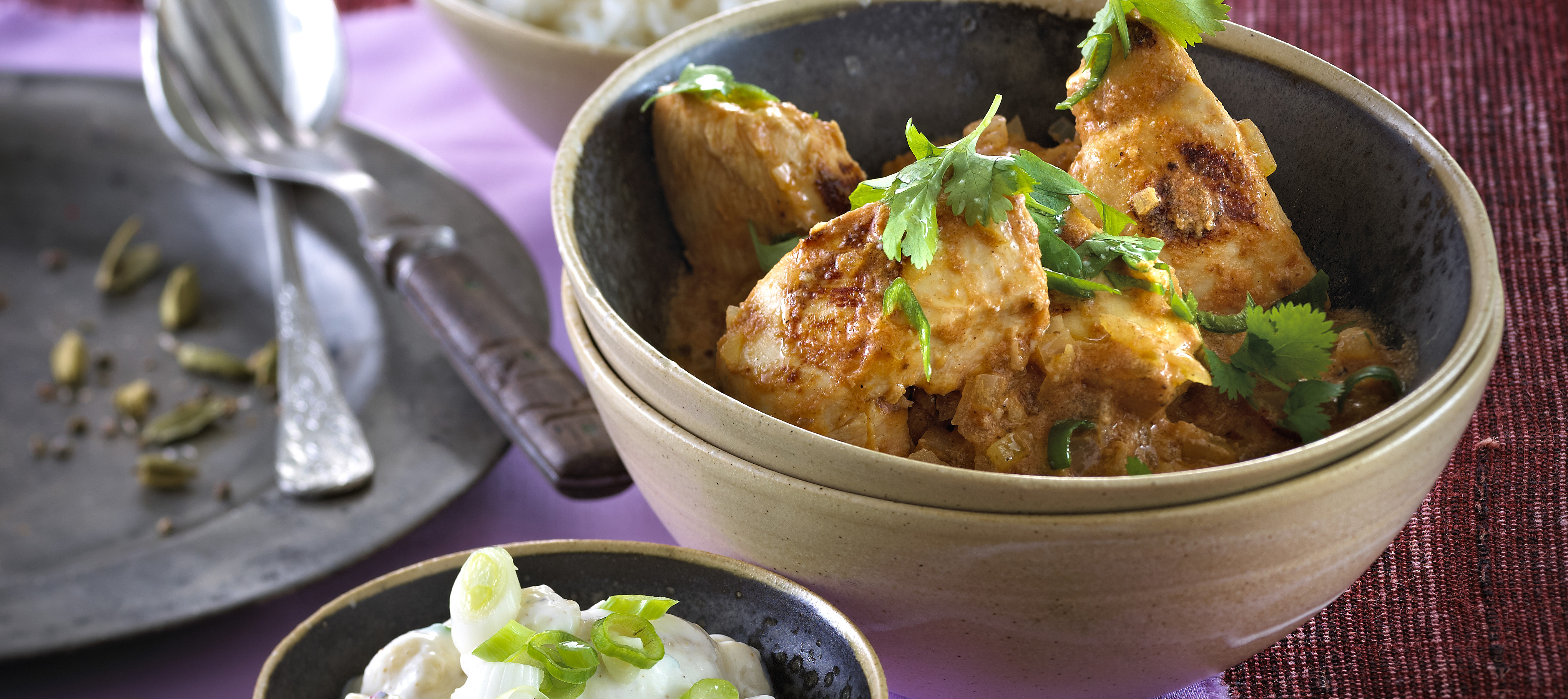 Butterchicken med bananraita