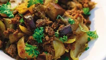 Köttfärs med aubergine