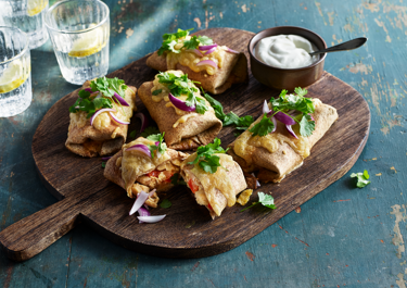 Creamy chicken enchiladas