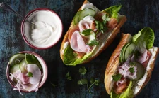 Hot dogs with smoked salmon