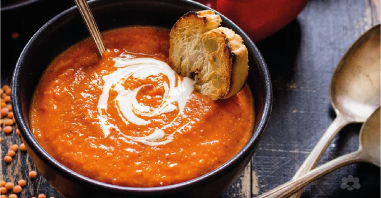 شوربة الخضار وكريمة الطماطم