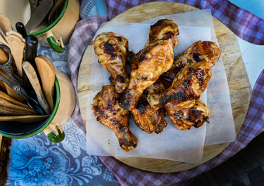 Κοπανάκια κοτόπουλου με Carolina BBQ sauce