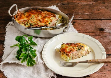 Savoury bread pudding