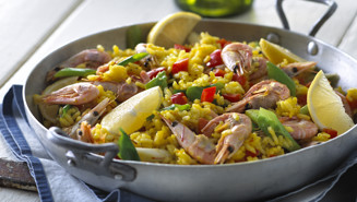 Paella med rejer