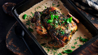 Helstekt kyckling med örter