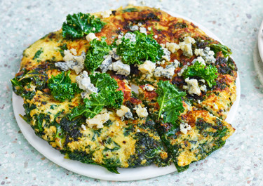 Grön frittata med ädelost