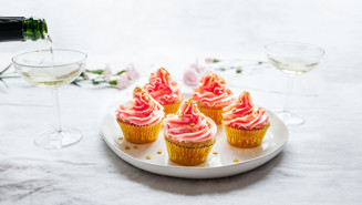 Champagne cupcakes eli samppanjamuffinssit