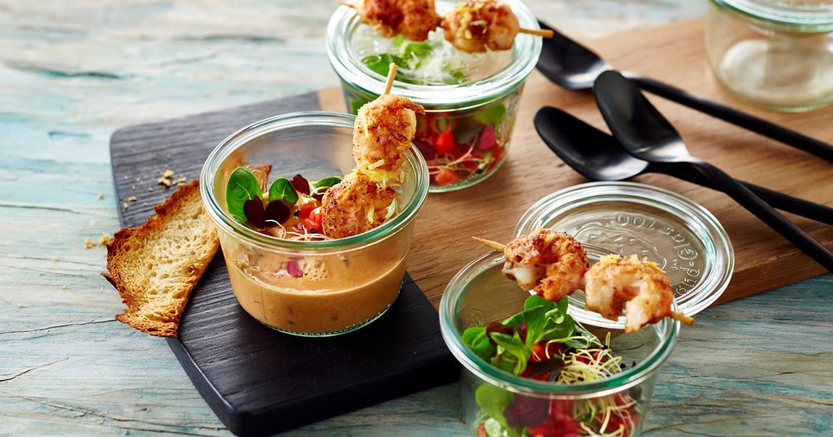 Seafood Soup with Scampi Skewers Recipe Arla Recipe Arla UK