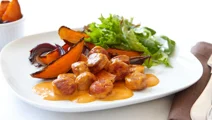 Sötpotatis med chorizosås