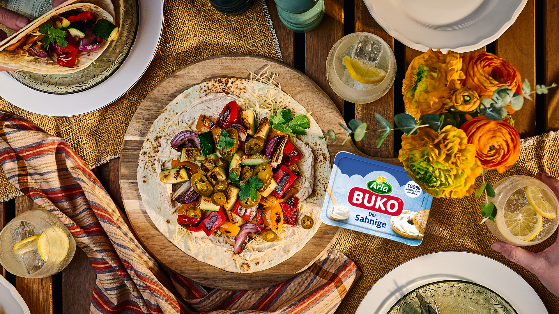 Wraps mit gegrilltem Gemüse - Rezept | Arla - Rezept