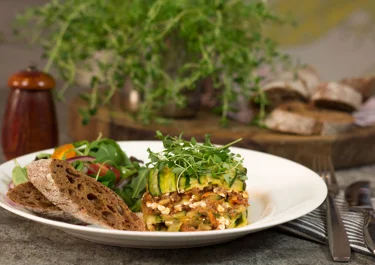 Zucchinilasagne med cottage cheese