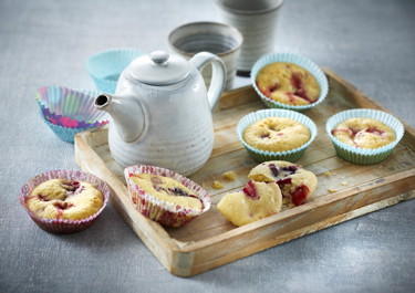 Muffins med bær og hytteost