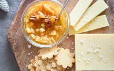 Cheddar and orange marmalade with sherry and almonds