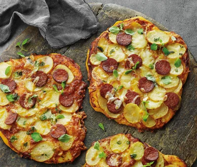 Knusprige Kartoffelpizzen