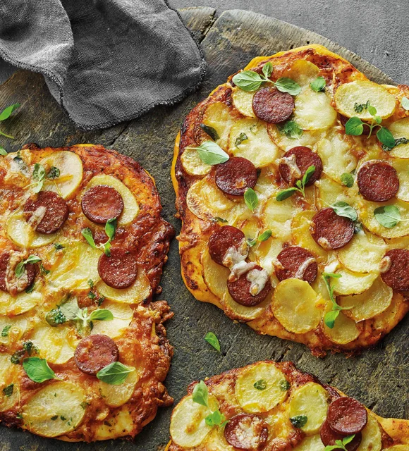 Knusprige Kartoffelpizzen