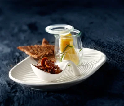 Lun Brie i glass til soppchutney