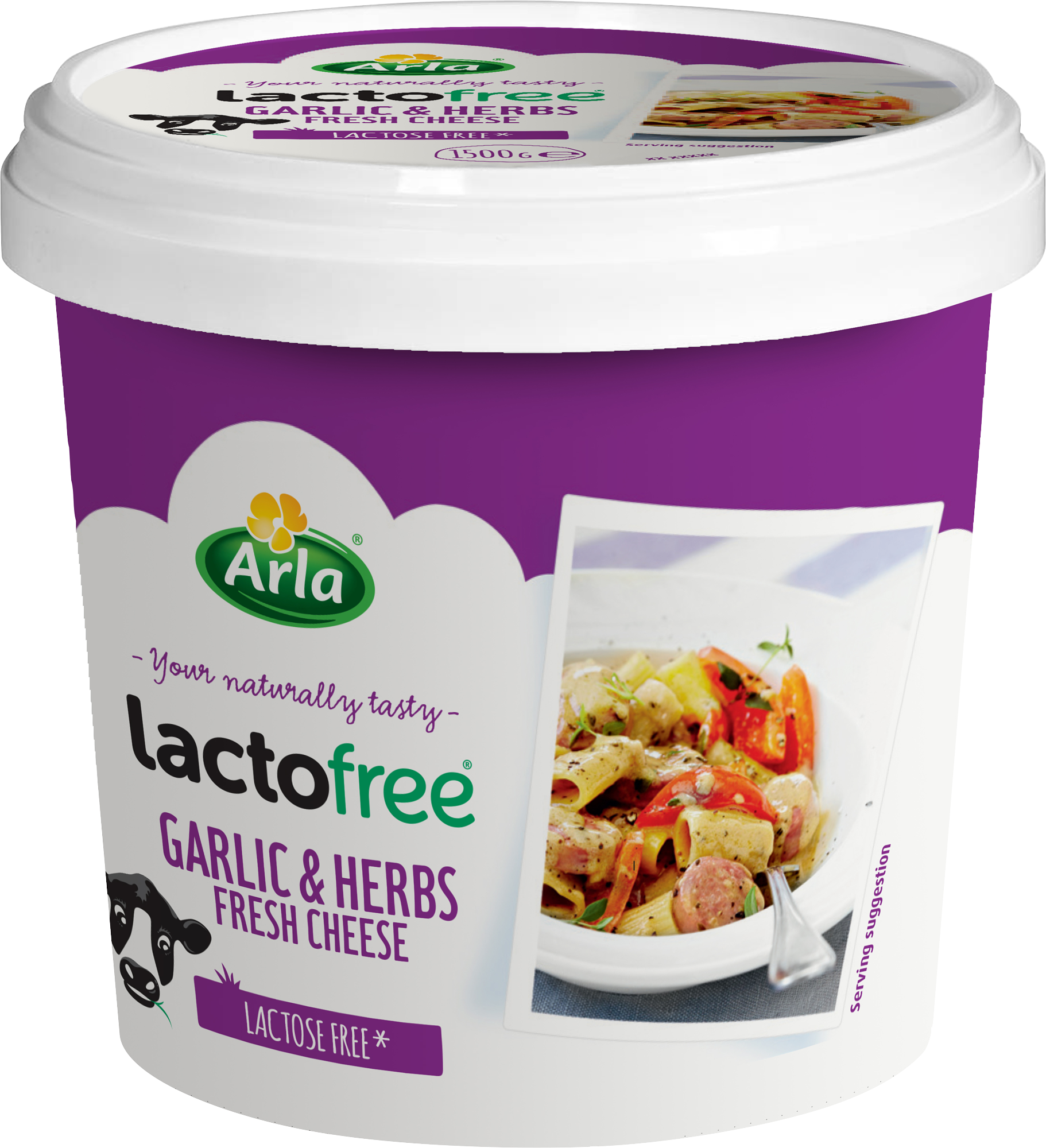 Arla tuorejuusto valkosipuli & yrtit 1,5kg laktoositon