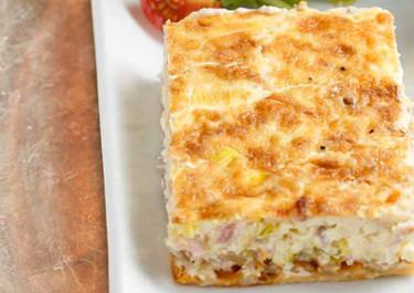 Gluteeniton juustocrème-pekoni quiche