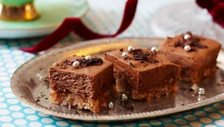 Chokladrutor på kokosbotten