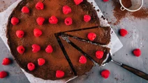 Chocolate Tart with Raspberries