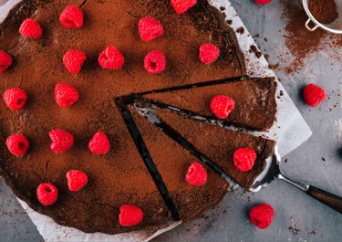 Chocolate Tart with Raspberries