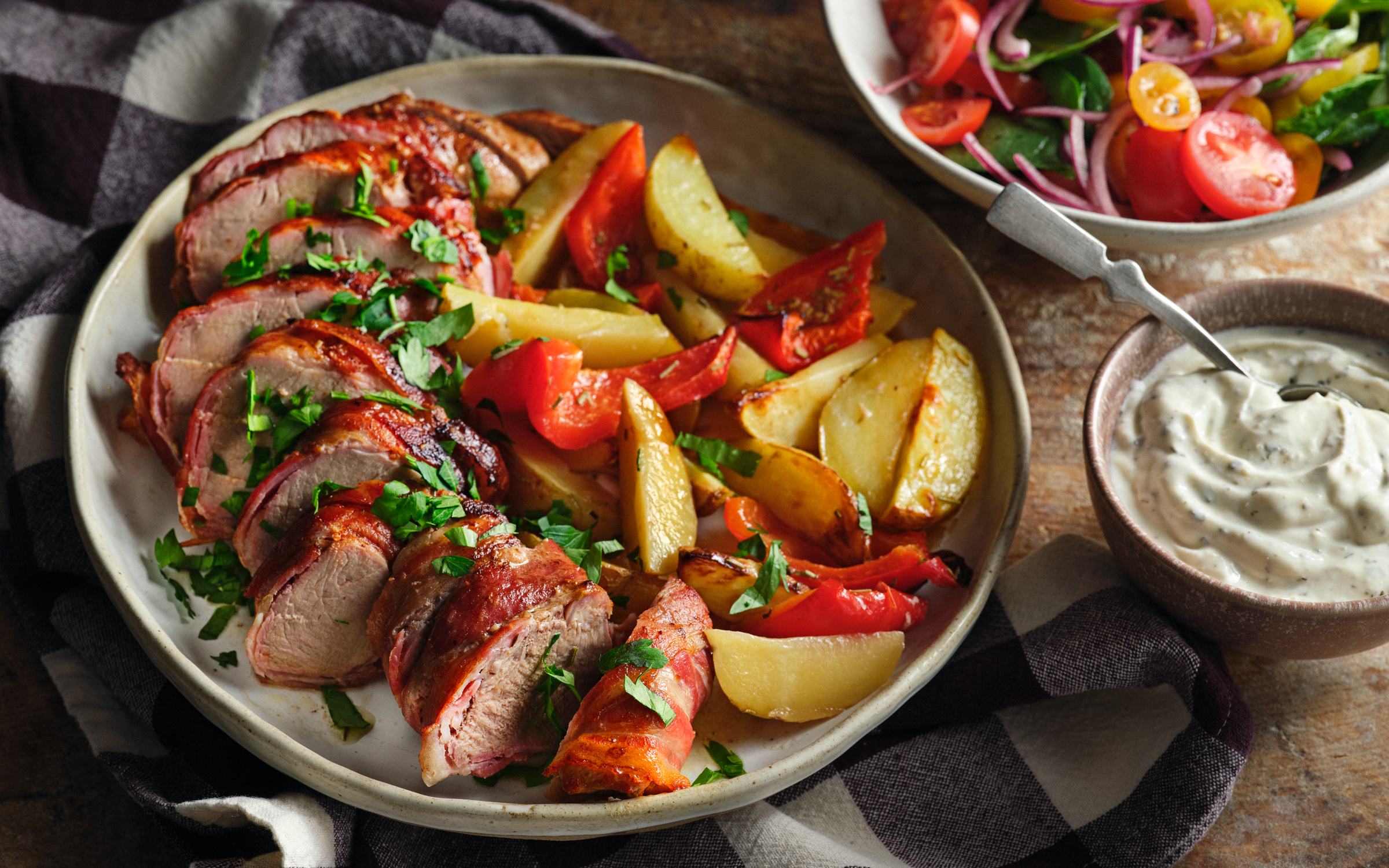 Baconlindad fläskfilé 