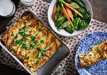 Seafood pancake bake with cheese recipe