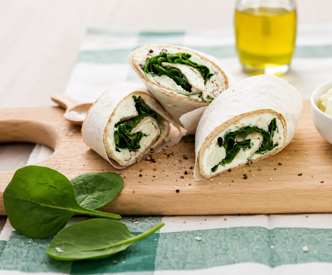 Wrap de Pollo con espinacas y Arla Queso de Untar