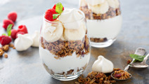 Parfait with Cardamom, Raspberry And Toasted Meringues