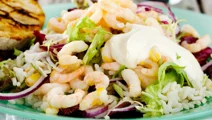 Räksallad med ris